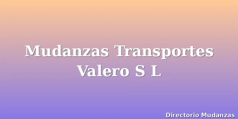 Mudanzas Transportes Valero S L