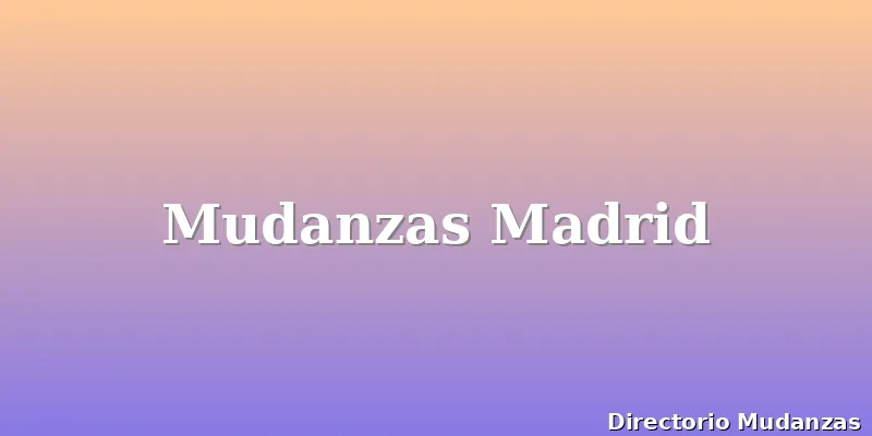 Mudanzas Madrid