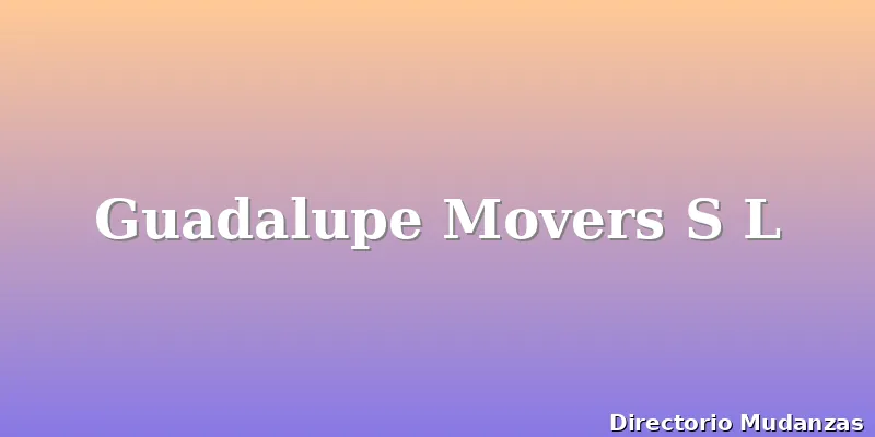 Guadalupe Movers S L