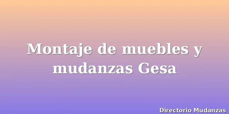 Montaje de muebles y mudanzas Gesa