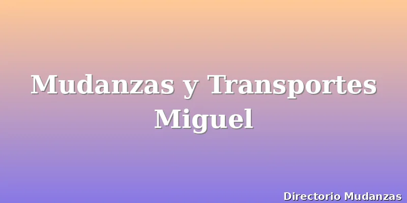 Mudanzas y Transportes Miguel