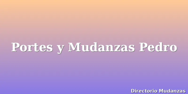 Portes y Mudanzas Pedro