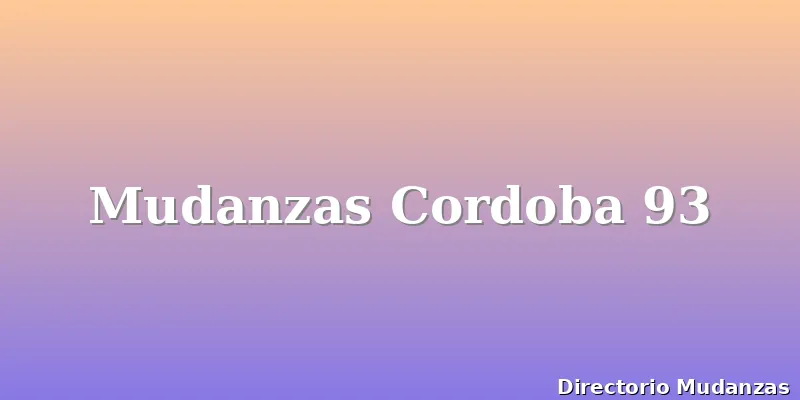 Mudanzas Cordoba 93